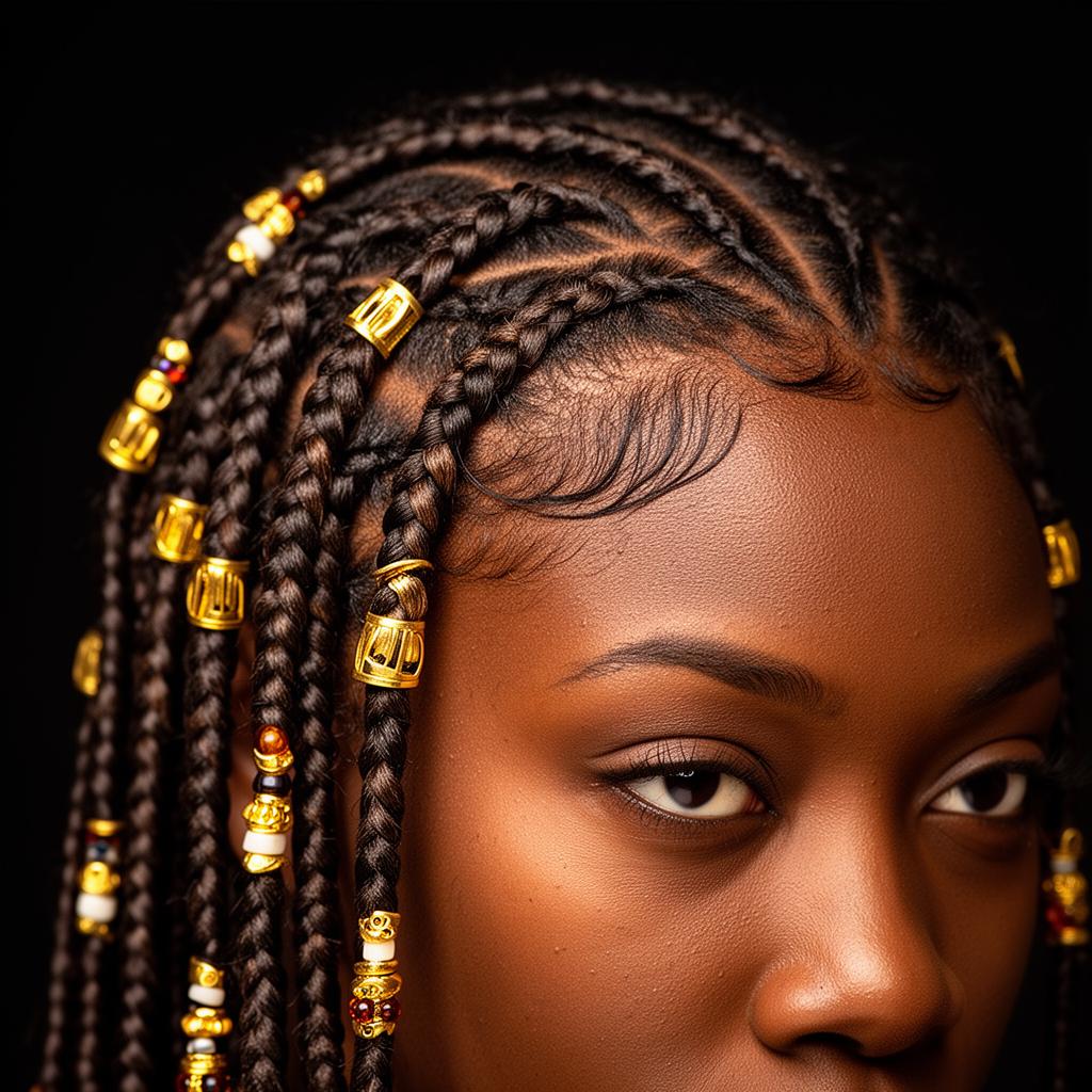 Fulani braids detail