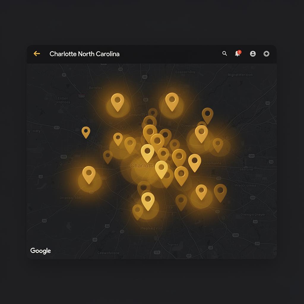 Google Maps heatmap of Charlotte salon visibility