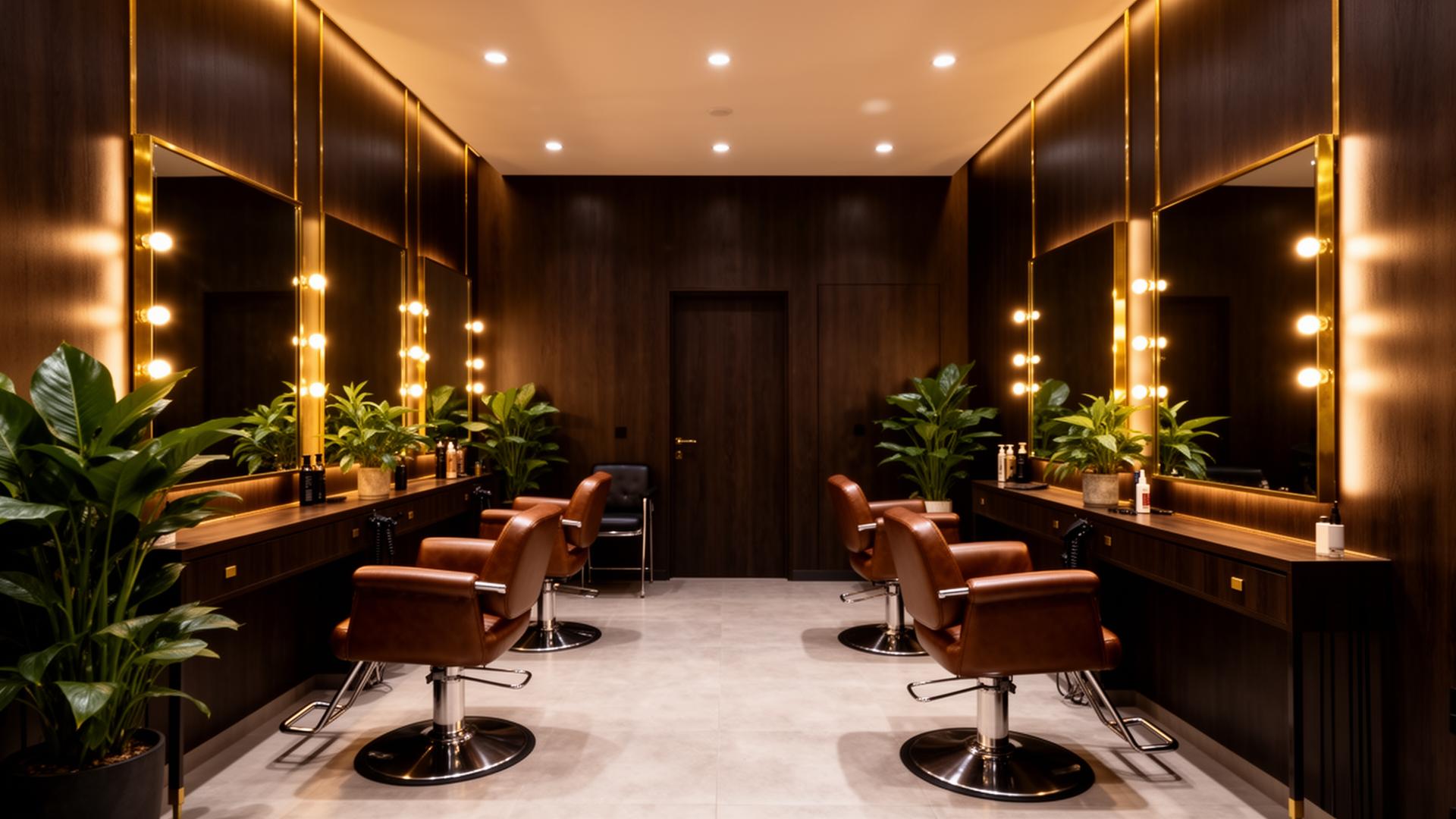 Modern African hair braiding salon interior
